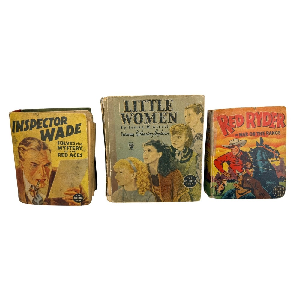 Vintage Big Little Books Lot 3 Little Women Red Ryder Inspector Wade 1930s 1940s